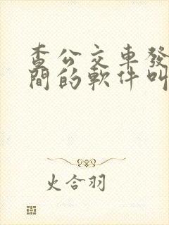 查公交车发车时间的软件叫什么