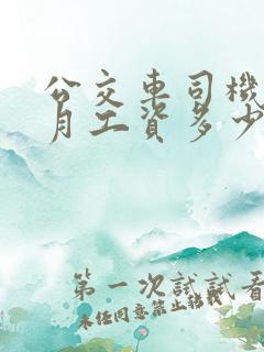 公交车司机一个月工资多少