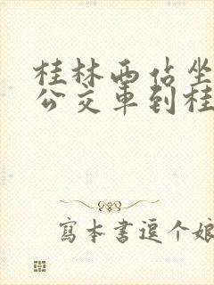 桂林西站坐几路公交车到桂林站