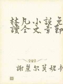 林凡小说免费阅读全文章节