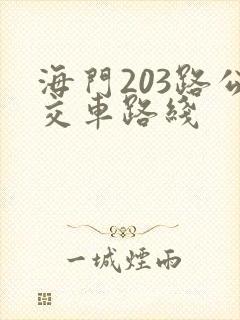 海门203路公交车路线