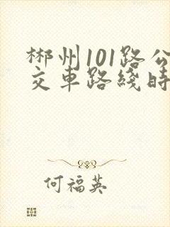 郴州101路公交车路线时间表