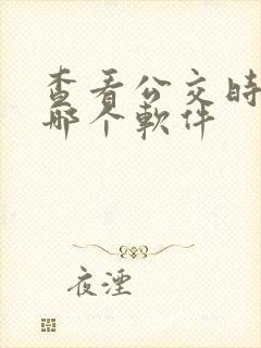 查看公交时间是哪个软件