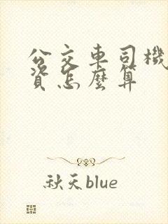 公交车司机的工资怎么算