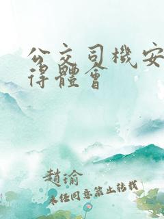 公交司机安全心得体会