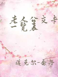 老人公交卡优惠一览表