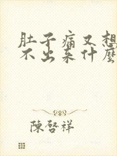 肚子痛又想吐吐不出来什么原因