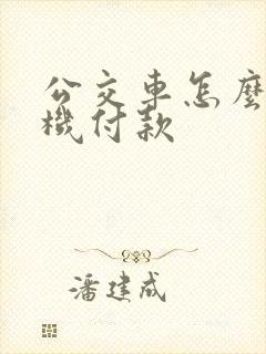 公交车怎么用手机付款