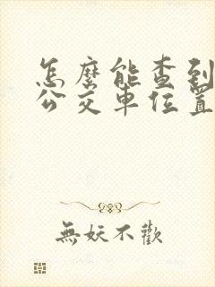 怎么能查到实时公交车位置