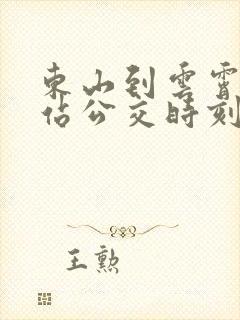 东山到云霄动车站公交时刻表