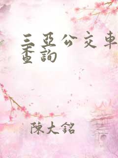 三亚公交车实时查询