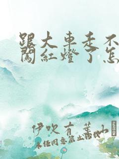 跟大车走不小心闯红灯了怎么办