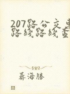 207路公交车路线路线查询