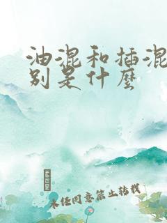油混和插混的区别是什么