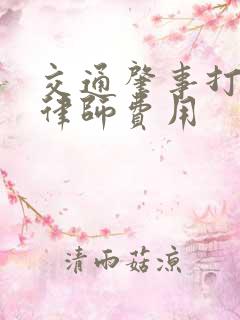 交通肇事打官司律师费用