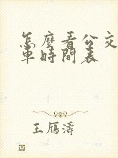 怎么看公交车发车时间表
