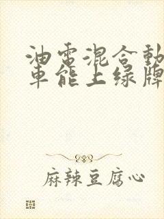 油电混合动力汽车能上绿牌