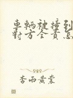 车辆被撞到报废对方全责怎么赔偿