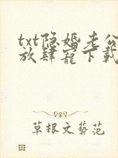txt隐婚老公放肆宠下载