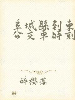 阜城县到东光县公交车时刻表