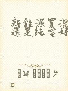 新能源买混动好还是纯电好