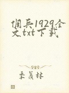 佣兵1929全文txt下载