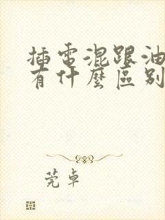 插电混跟油电混有什么区别