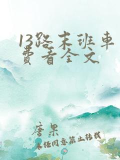 13路末班车免费看全文