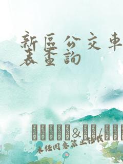 新区公交车时刻表查询