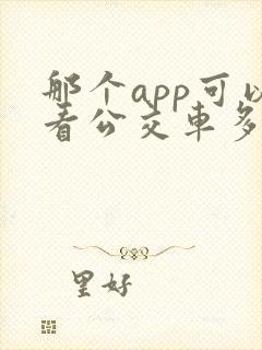 那个app可以看公交车多久到站的软件
