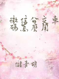 微信公交车乘车码怎么用
