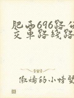 肥西696路公交车路线路线和时间表