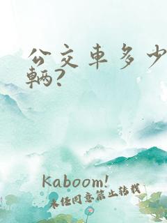 公交车多少钱一辆?