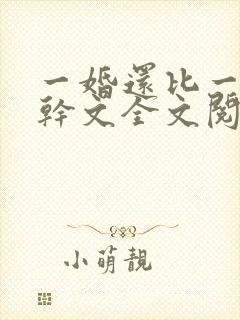 一婚还比一婚高干文全文阅读
