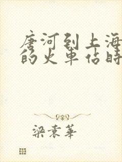 唐河到上海南站的火车站时刻表