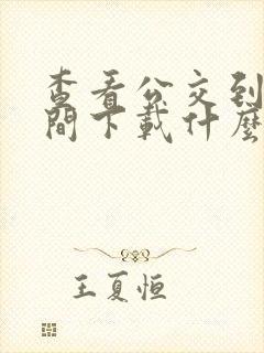 查看公交到站时间下载什么软件