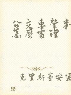 公交车肇事逃逸怎么处理