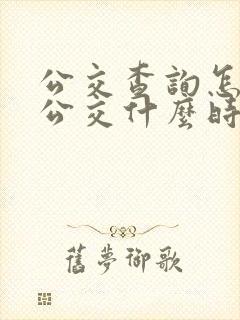 公交查询怎么查公交什么时候到站