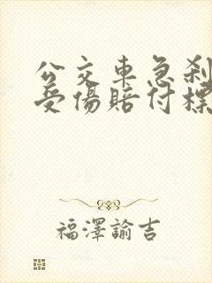 公交车急刹乘客受伤赔付标准