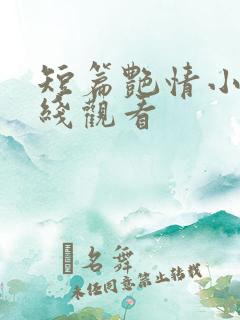 短篇艳情小说在线观看