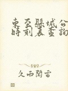东至县城公交车时刻表查询