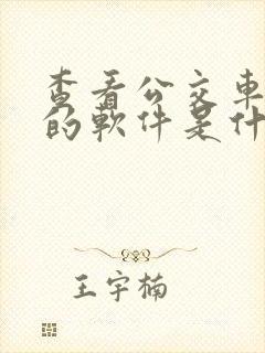 查看公交车在哪的软件是什么