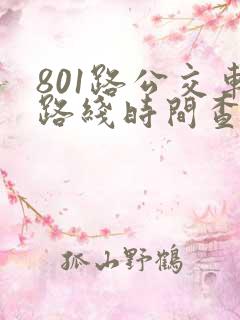 801路公交车路线时间查询