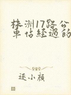 株洲17路公交车站经过的站点