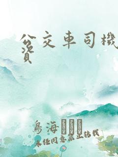 公交车司机的工资