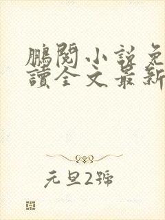 鹏阅小说免费阅读全文最新章节
