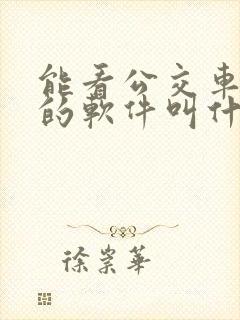 能看公交车到哪的软件叫什么