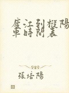 庐江到枞阳公交车时间表