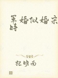 军婚似婚宋暖顾时