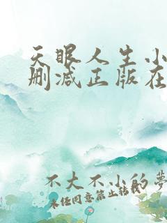 天眼人生小说无删减正版在线阅读